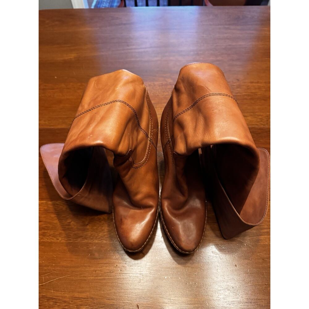 Size 9 Frye Boots Anna Cuff Pullover Knee Sexy Brown - Picture 7 of 12